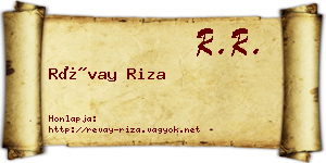Révay Riza névjegykártya